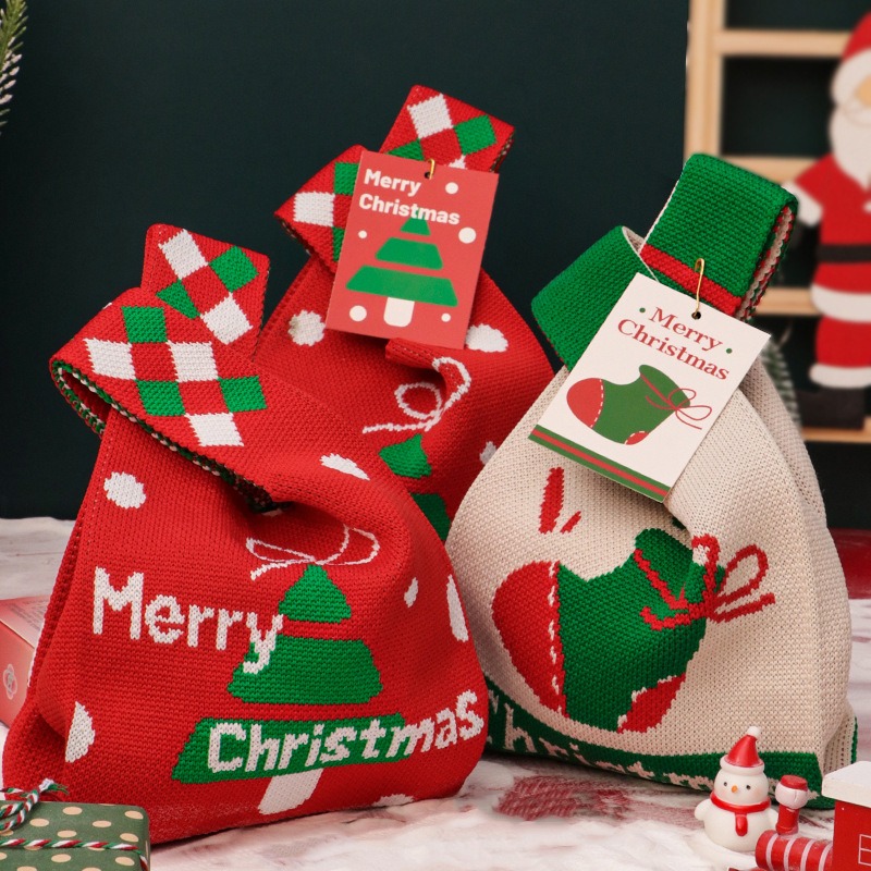Linen Bag Bulk - Küçük Noel Hediye Çantası Eve Paketi