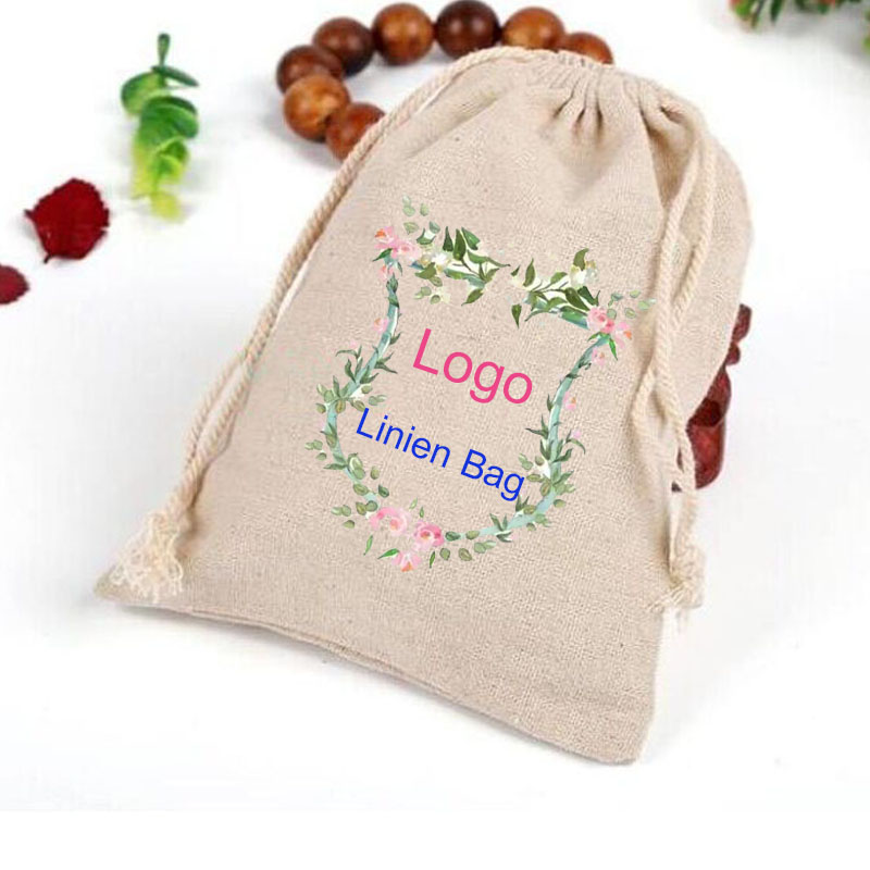 Linen Bag Bulk - Kişiselleştirilmiş özel Logo keten hediye keseleri