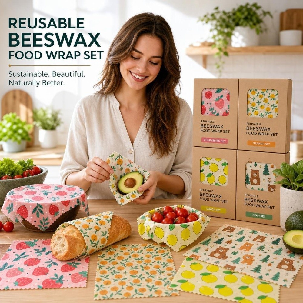 9 adet Çok Boyutlu Balmumu Gıd - Beeswax Food Cover incelemesi ve fiyatı